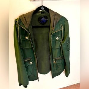 Jack by BB Dakota Bella Swan Utility Jacket in Green Size L